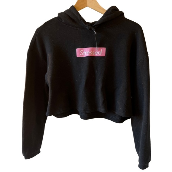 “Stressed” Cropped Hoodie M - Picture 1 of 7